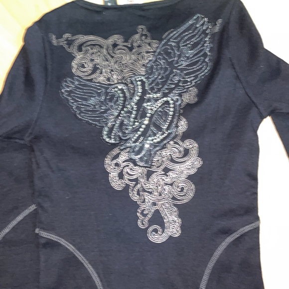 Harley Davidson long sleeve tee size small black with simple bling detail - Picture 5 of 5